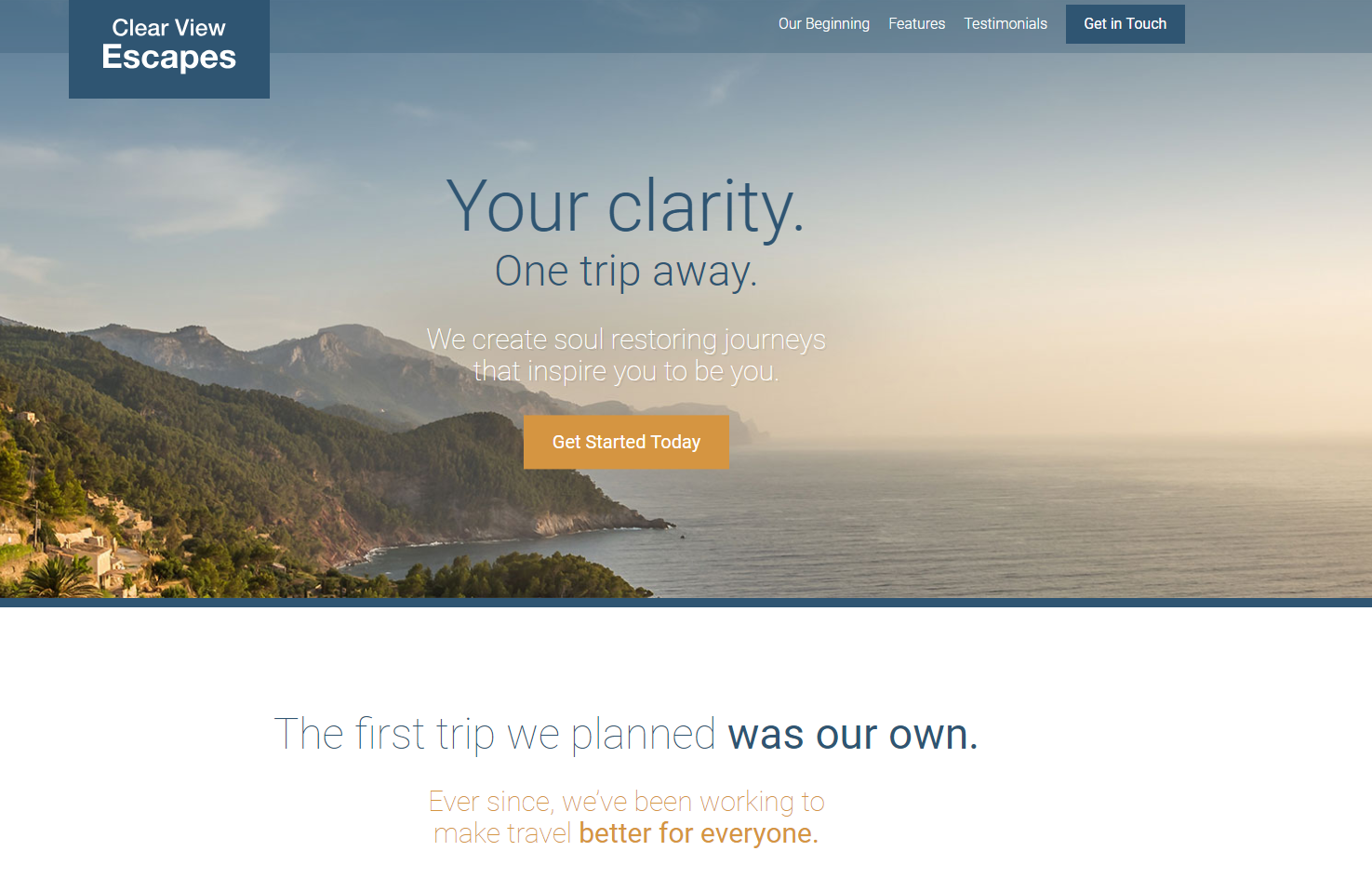 My example of a client Travel Site.